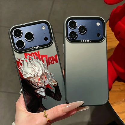 DAN DA DAN Anime Phone Case For iPhone 11 12 13 14 15 16 17 E Pro Max Plus Mini Electroplated Silver IMD Laser Black Cover