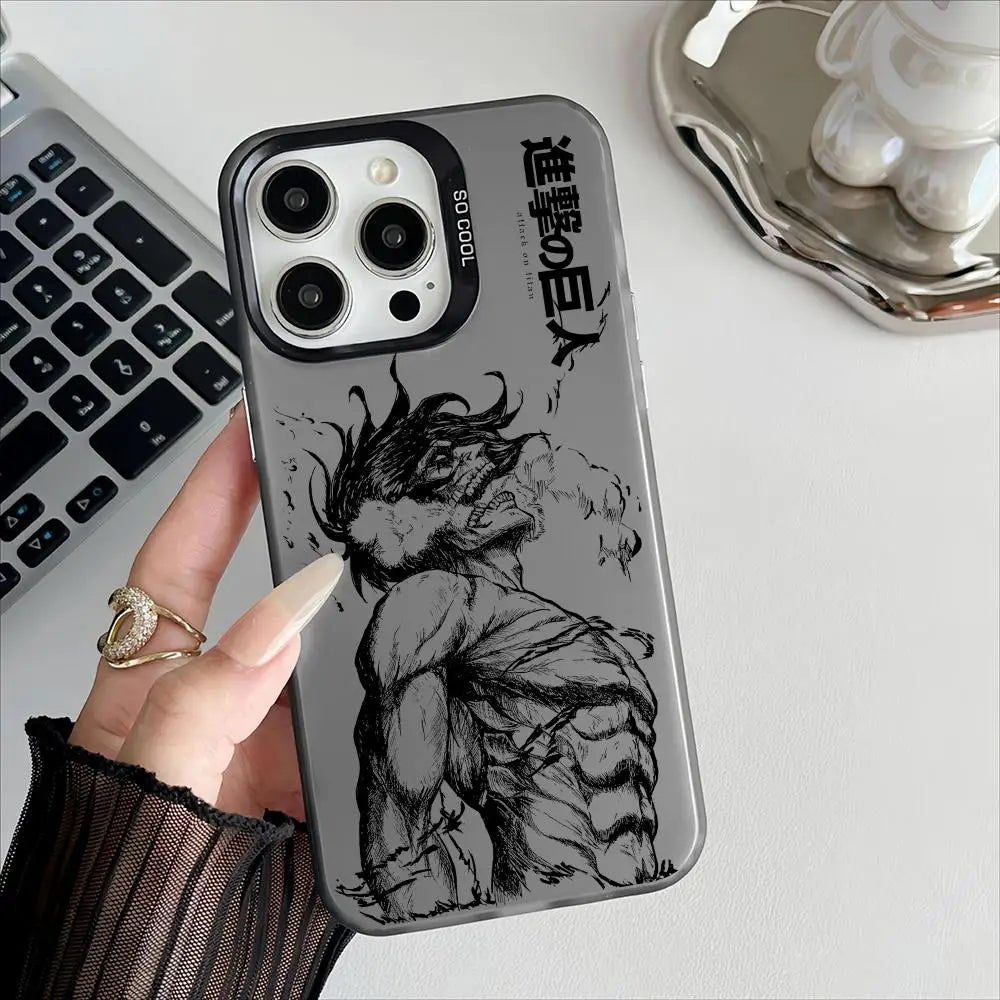 Hot Anime A-Attack on Titan Phone Case For iPhone 17 16 15 14 13 12 11 Pro Max Designer Matte Laser Aurora Funda Phone Case