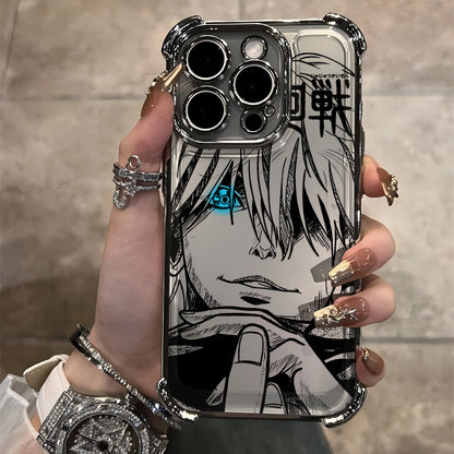 Anime Jujutsu Kaisen Phone Case For iPhone 17 Air 16 e 15 14 13 12 11 Plus Mini Pro Max X XR XS SE Shockproof Gojo Plating Case