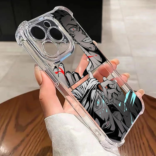 Hot Anime Jujutsu Kaisen Gojo Phone Case For iPhone 16 15 14 13 12 11 Mini Pro Max X XR XSMax 8 Plus Anti Fall Transparent Cover