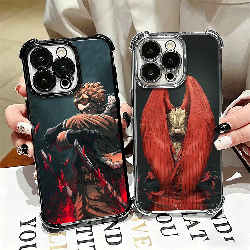 MHA My Hero Hawks Soft Phone Case For iPhone 15 16 17 Air 14 Pro Max 16E Plus 13 12 Mini Plating Anti-Fall Fundas