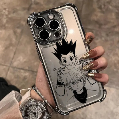 Black Hot Anime HUNTER×HUNTER Plating Case For Samsung S25 S24 S23 S22 S21 S20 FE Note20 Plus Ultra 4G 5G Anti Fall Airbag Cover