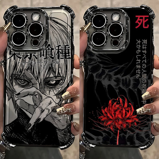 Anime cool Tokyo Ghoul Plating Phone Case For Xiaomi 15 14 13 Poco F4 F5 X7 X6 X5 X3 Pro Ultra 4G 5G Anti Fall Airbag Back Cover