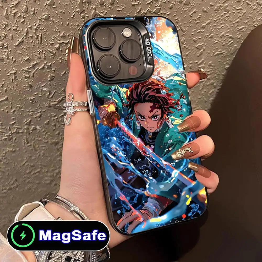 Demon Slayer Tanjiro Phone Case for iPhone 16 15 14 13 12 11 Pro Max Plus MagSafe Translucent Colour Printing Smartphone Cover