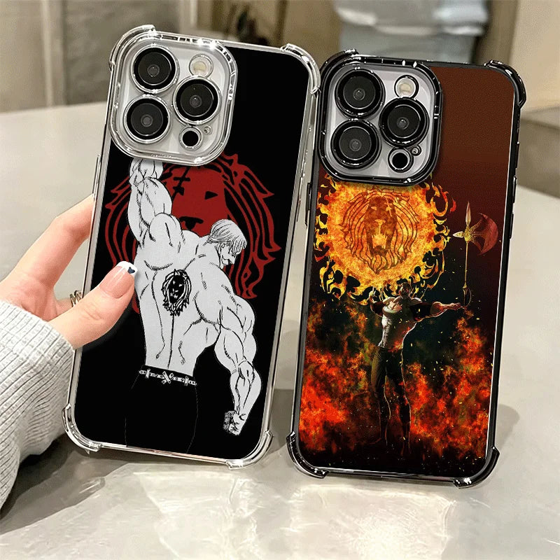 Seven D-Deadlys Sins Escanor Soft Phone Case For iPhone 15 16 17 Air 14 Pro Max 16E Plus 13 12 Mini Plating Anti-Fall Fundas