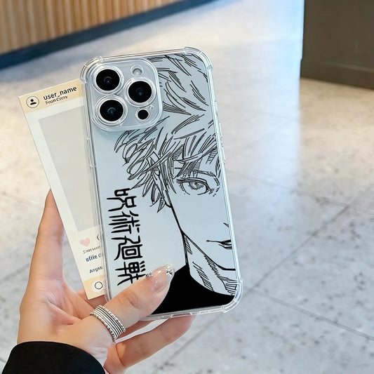Anime Jujutsu Kaisen Phone Case For iPhone 17 16e 16 15 14 13 12 11 Mini Air Pro Max X XR XSMax 7 8 Plus Anti Fall Transparent