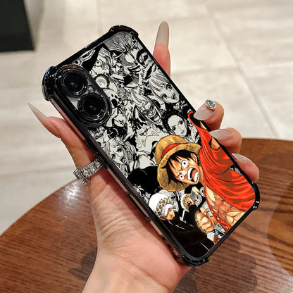 Anime Gear 5 LuffyS Ones Pieces Plating Phone Case For iPhone 17 17e 16e 16 15 14 13 12 11 Pro Max X XR Mini Air Plus Anti-Fall