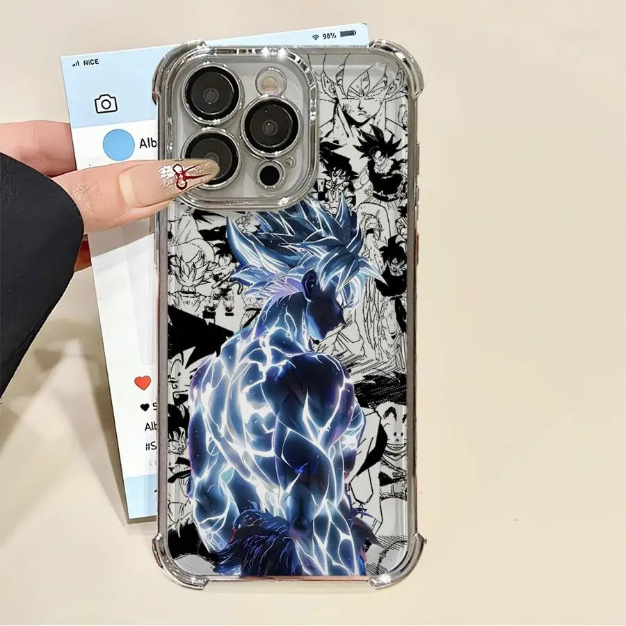 Dragons Balls Friezas Gokus Plating Phone Case For iPhone 17 17e 16e 16 15 14 13 12 11 Pro Max Mini Air Plus Anti-Fall Airabag