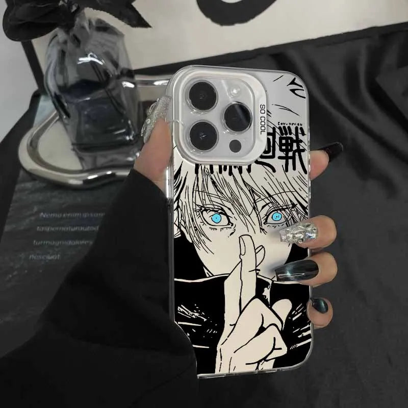Anime Cartoon J-Jujutsu K-Kaisen Phone Case For IPhone 14 15 16 17 Pro Max Plus 12 13 Mini 16E Casing Hard IMD Fashion