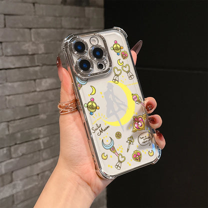 Lovely Cartoon m-moons Plating Phone Case For s-sailor Samsung S26 S25 S24 S23 S22 S21 20 Edge Plus Ultra 4G 5G Anti Fall Airbag