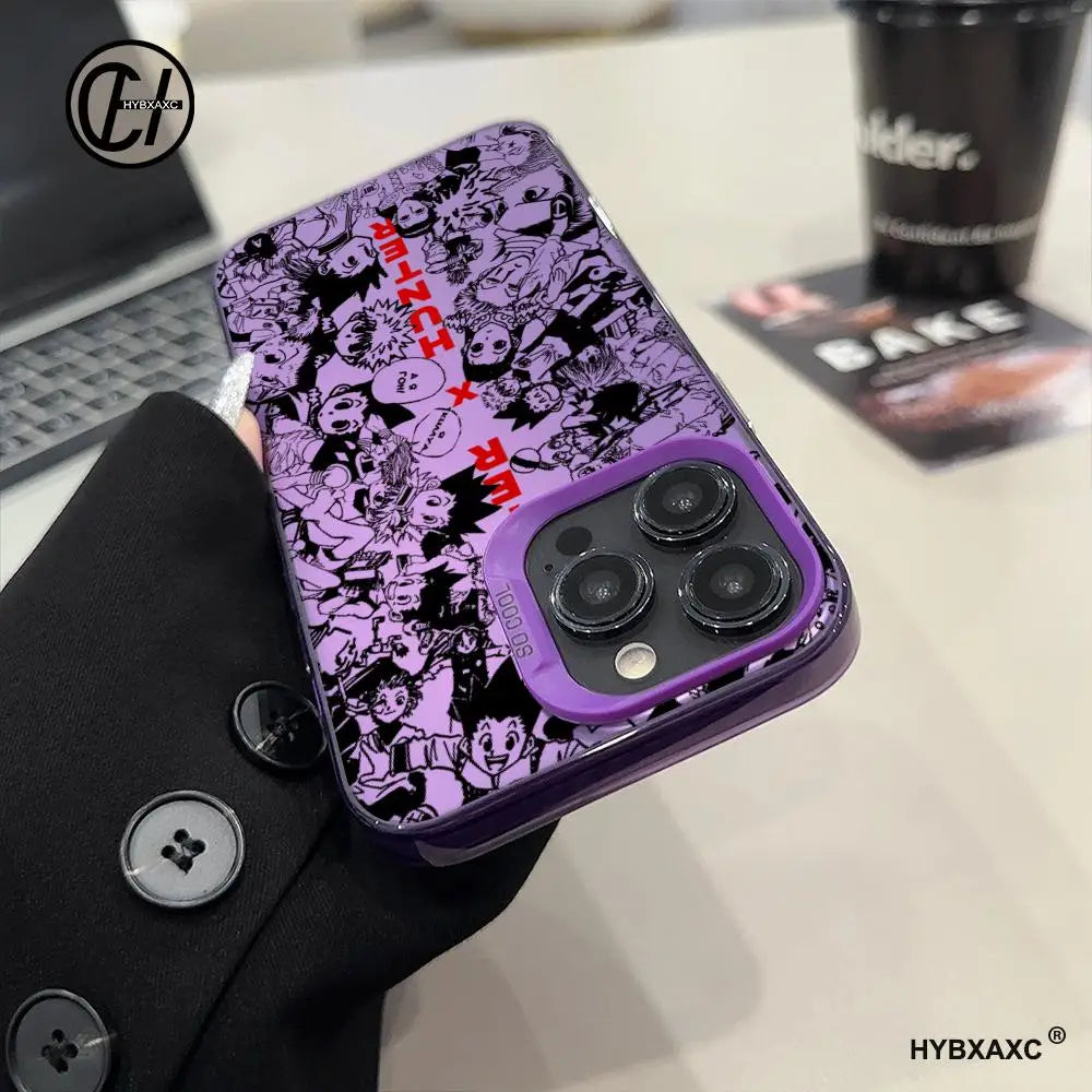 Black HUNTER×HUNTER Hot Anime Phone Case FOR IPhone 17 16 15 Pro MAX 14 13 12 16e 15Pro Plus Shell 17Air Silver Shell IMD Covers