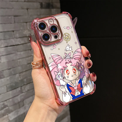 Lovely Cartoon m-moons Plating Phone Case For s-sailor Samsung S26 S25 S24 S23 S22 S21 20 Edge Plus Ultra 4G 5G Anti Fall Airbag