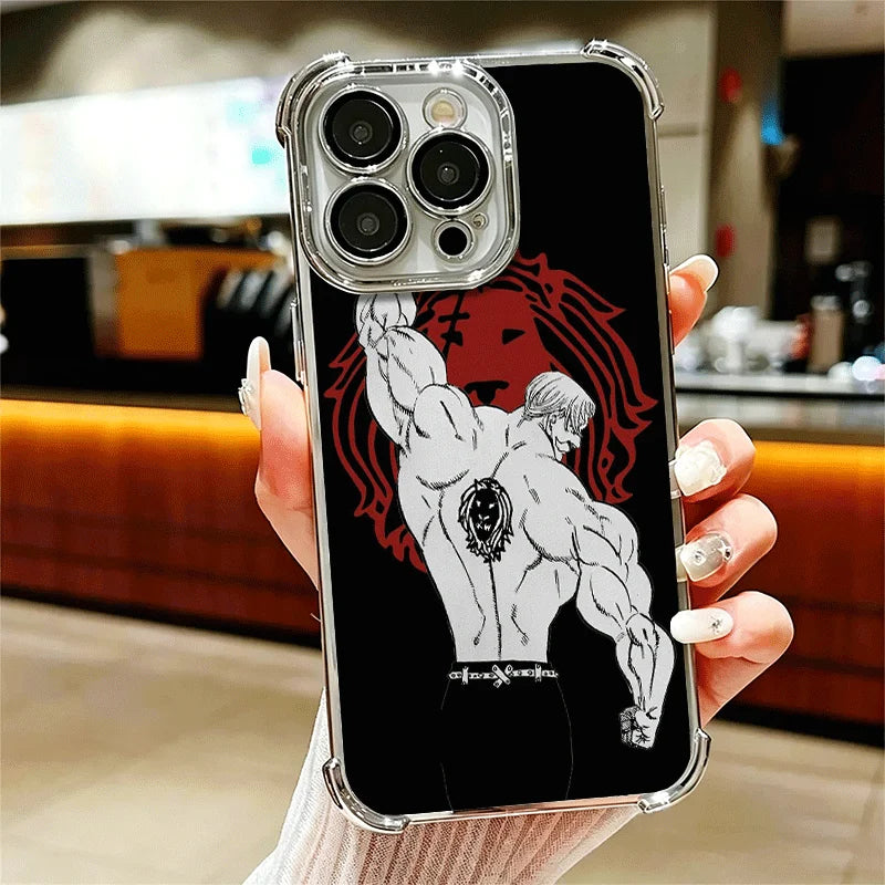 Seven D-Deadlys Sins Escanor Soft Phone Case For iPhone 15 16 17 Air 14 Pro Max 16E Plus 13 12 Mini Plating Anti-Fall Fundas