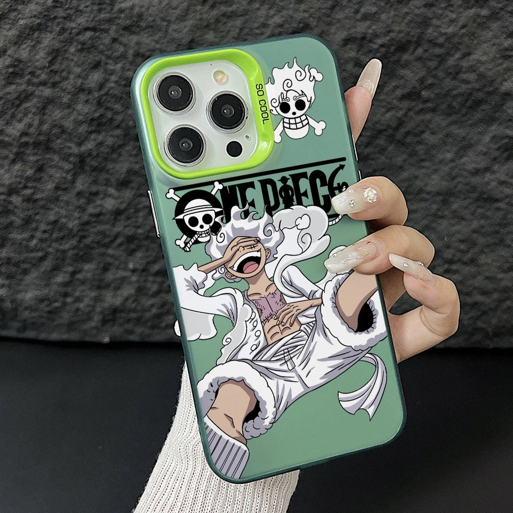 Luffys Nika Wanted Phone Case for iPhone 17 Air 16 16e 15 14 Plus 13 12 11 Pro Max X Xs XR 8 Colorful Silver Hard Cover