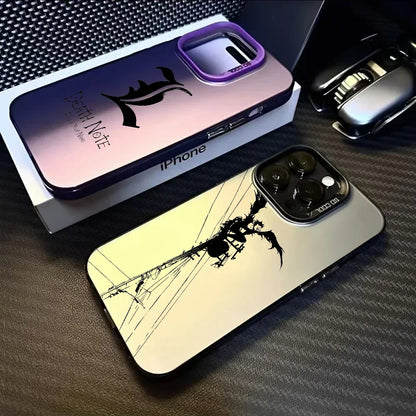 Anime D-Death Note Comics Phone Case For iPhone 16 15 14 13 12 11 Pro Max Plus – Colorful Gradient Soft TPU Back Cover