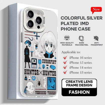 HUNTER HUNTER Phone Case For lMDColor Silver Shell For lPhone 17 16 e 15 14 13 12 11 Pro Max Plus