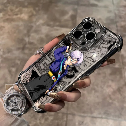 Hot Anime Plating Phone Case For iPhone 17 17e 16e 16 15 14 13 12 11 ProMax X XR Mini Air Plus Anti-Fall Airabag D-Dragons Balls
