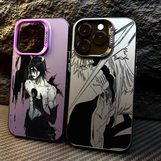 Black Anime Bleachs Kurosaki Ichigo Phone Case For iPhone 16 15 14 13 12 11 Pro Max X XR XSMAX 8 7 Plus Candy Matte Back Cover