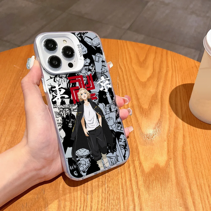 Tokyo Revenger phone case FUNDA for iPhone 12 11 13 14 15 16 17Max Pro Plus Mini Electroplated Silver lMDaser Color Cover