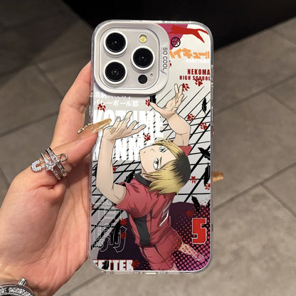 Haikyuu!! Kenma Kozume Phone Case for iPhone 17 Air 16 16e 15 14 Plus 13 12 11 Pro Max X Xs XR 8 Colorful Silver Hard Cover
