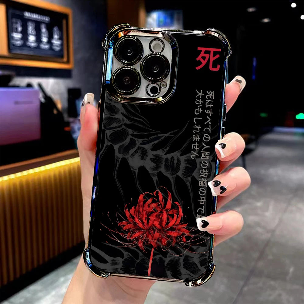 Anime cool Tokyo Ghoul Plating Phone Case For Xiaomi 15 14 13 Poco F4 F5 X7 X6 X5 X3 Pro Ultra 4G 5G Anti Fall Airbag Back Cover