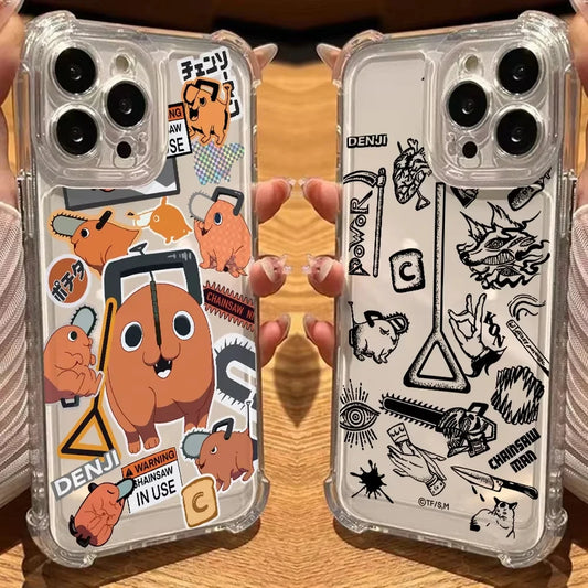 C-Chainsaw Mans Four Corner Anti Fall Airbag Case for iPhone 17 Air 16 15 14 Plus 13 12 11 Pro Max XS Max X XS Silicone Cover