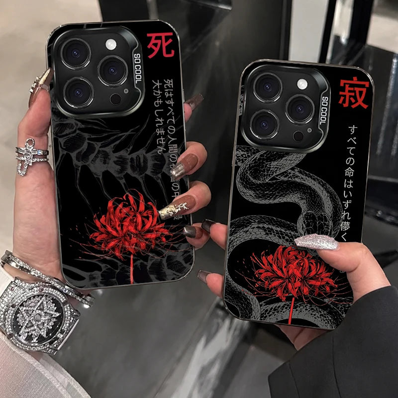 TOKYO GHOUL RED SPIDER LILY SNAKE BLOOD LOTUS Case for iPhone 12 17 Air Pro Max 16 15 11 14 13 Pro Max XS X XR Plus 8 7 SE 2020