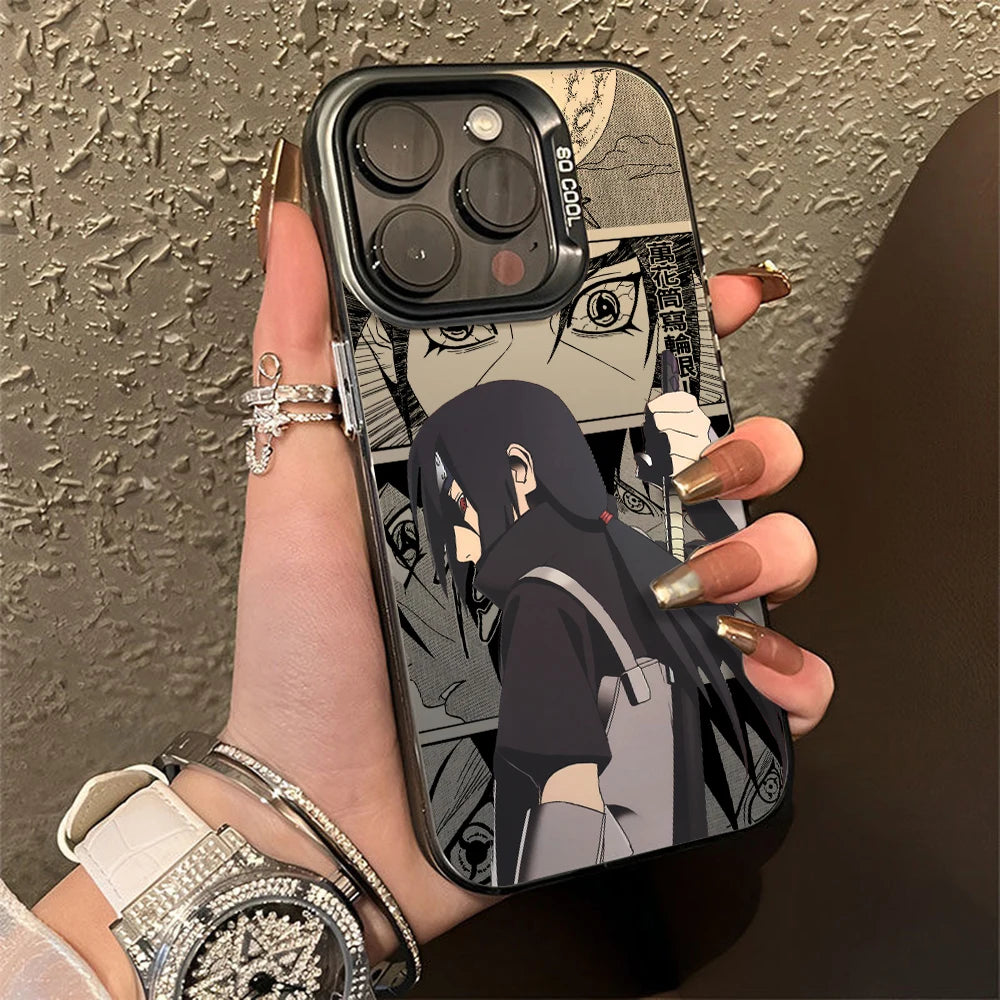 N-NARUTOs K-Kakashies Itachies Phone Case for iPhone 17 Air 16 16e 15 14 Plus 13 12 11 Pro Max X Xs XR 8 Silver Hard Cover