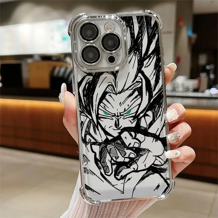 Phone Case for Apple iPhone 14 Pro XR 12 16 15Pro Max 11 13 16Plus XS MAX 15 11Pro Clear Cover Super Dragon Ball Goku