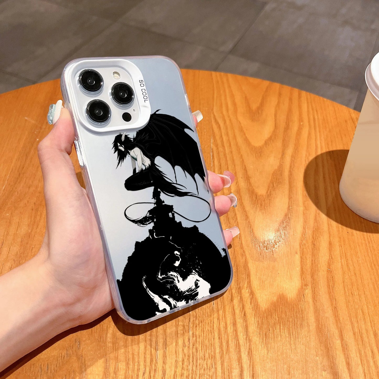 Black Anime Bleachs Kurosaki Ichigo Phone Case For iPhone 16 15 14 13 12 11 Pro Max X XR XSMAX 8 7 Plus Candy Matte Back Cover
