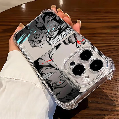 Hot Anime Jujutsu Kaisen Gojo Phone Case For iPhone 16 15 14 13 12 11 Mini Pro Max X XR XSMax 8 Plus Anti Fall Transparent Cover