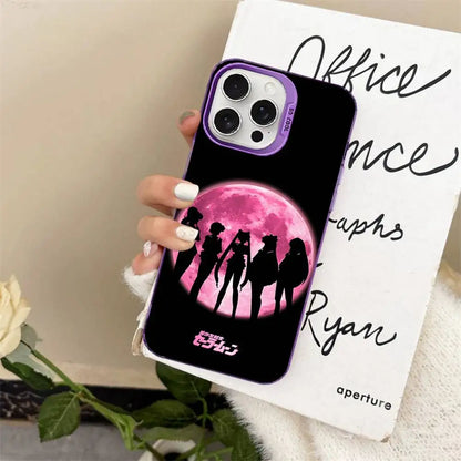 Anime S-Sailor M-Moon Phone Case For iPhone 17 16 15 14 13 12 11 Pro Max Color Black Matte Cover