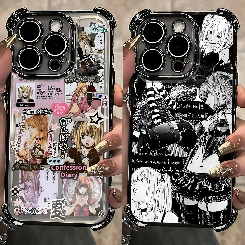 Anime DEATH NOTE Misa Amane Plating Phone Case For iPhone 17 16e 16 15 14 13 12 11 Pro Max X XR XSMax Mini Air Plus Anti-Fall