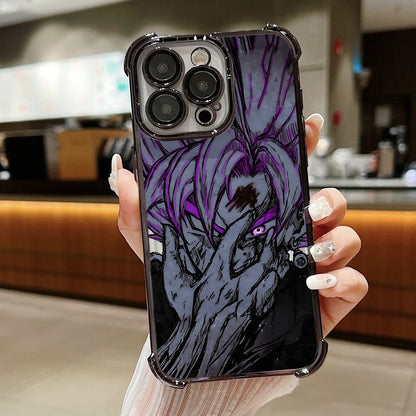 Dragon Ball anime sketch Plating Phone Case For iPhone 17 17e 16 15 14 13 12 11 Pro Max X XR 7 8 Mini Air Plus Anti-Fall Airabag