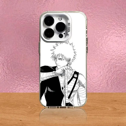 Anime B-Bleach Kurosaki Ichigo Phone Case For iPhone 16,15,14,13,12,11,Pro,XS,Max,Plus,Mini,SE White Candy Matte Shockproof Case