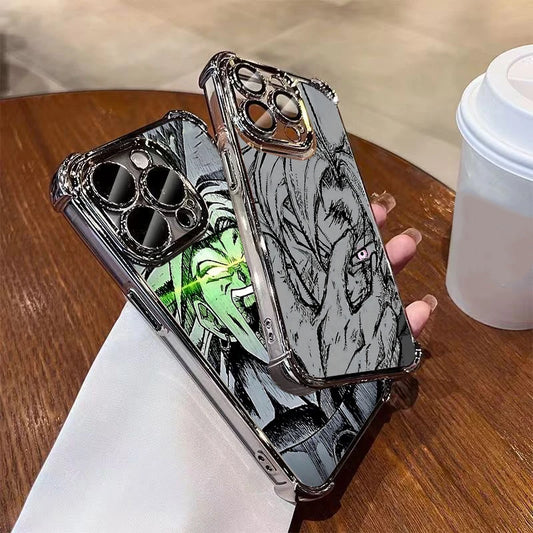 Dragon Ball anime sketch Plating Phone Case For iPhone 17 17e 16 15 14 13 12 11 Pro Max X XR 7 8 Mini Air Plus Anti-Fall Airabag