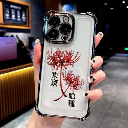 Anime cool Tokyo Ghoul Plating Phone Case For iPhone 17 16e 16 15 14 13 12 11 Pro Max X XR 7 8 Mini Air Plus Anti-Fall Airabag