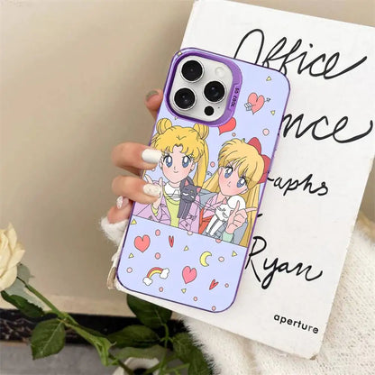 Anime S-Sailor M-Moon Phone Case For iPhone 17 16 15 14 13 12 11 Pro Max Color Black Matte Cover