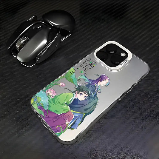 Anime the Apothecary Diaries Phone Case For iPhone 16 15 14 13 12 11 Pro Max White Purple Matte Laser Metallic Aurora Funda