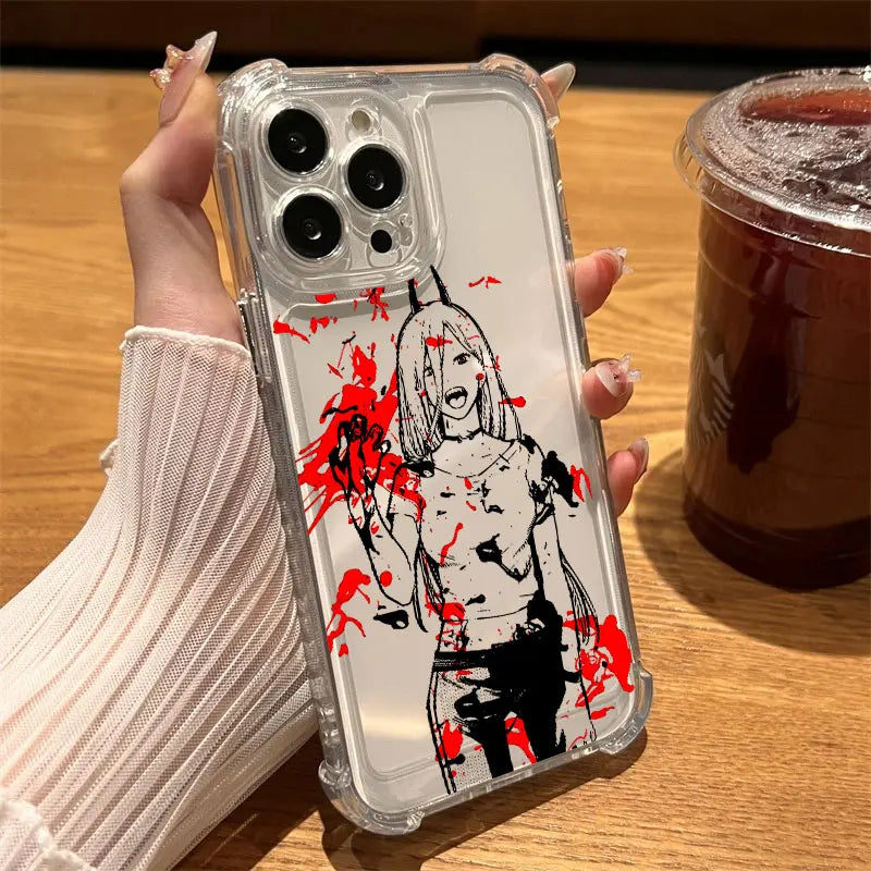 Anime Chainsaw Man Denji Phone Case For iPhone 17 Air 16 E 15 14 13 12 11 Pro Max Plus Mini SE 2020 2022 Soft Transparent Cover