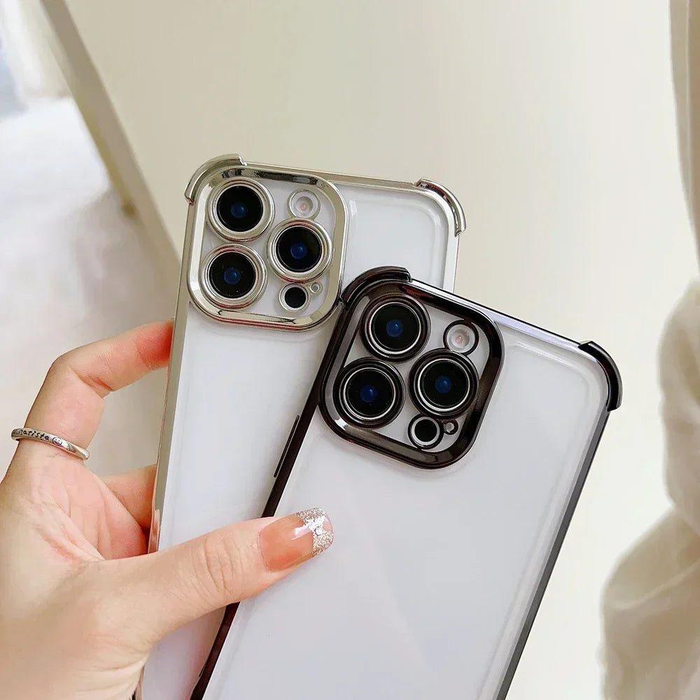 Hot HUNTERS×HUNTERS KilluaS Plating Phone Case For iPhone 17 17e 16e 16 15 14 13 12 11 Pro Max X Mini Air Plus Anti-Fall Airabag