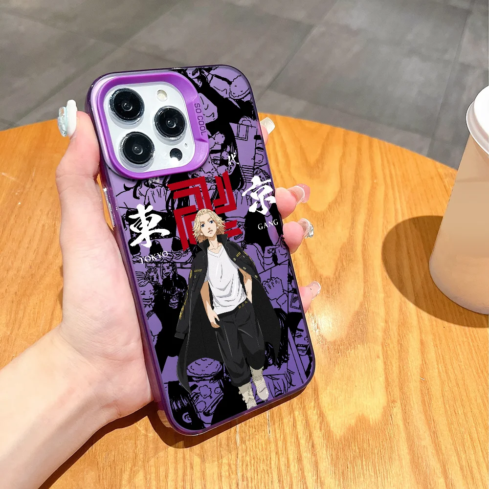 Tokyo Revenger phone case FUNDA for iPhone 12 11 13 14 15 16 17Max Pro Plus Mini Electroplated Silver lMDaser Color Cover