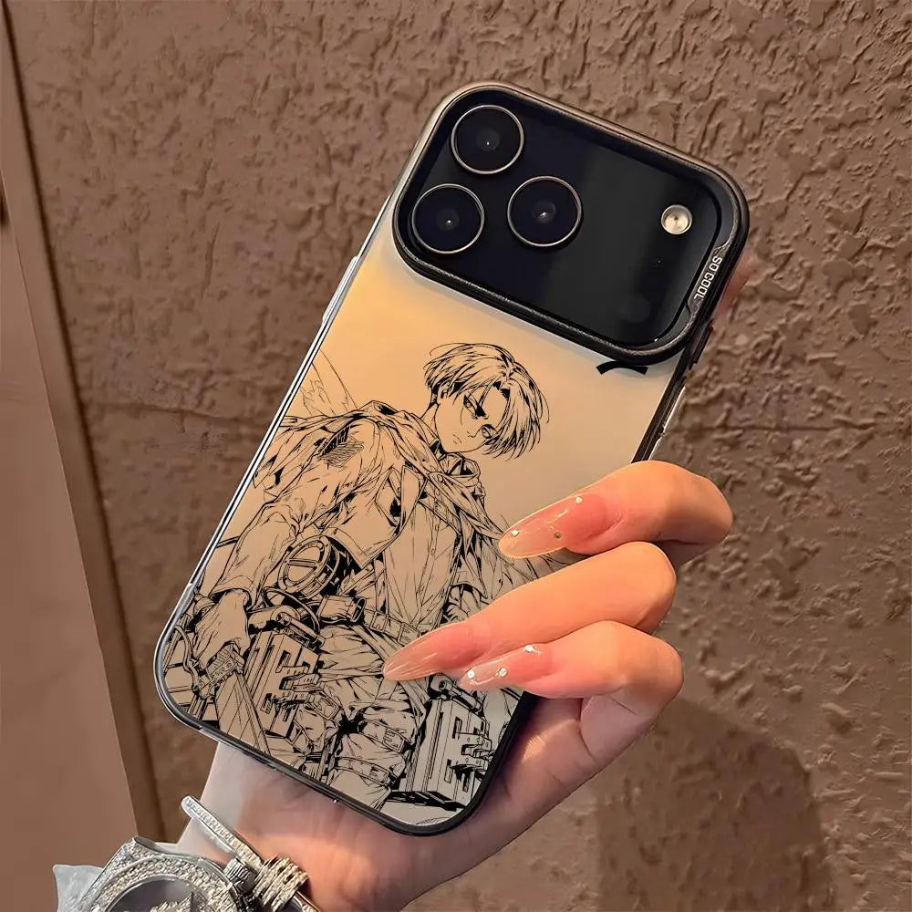 Hot Anime A-Attack on Titan Phone Case For iPhone 17 16 15 14 13 12 11 Pro Max Designer Matte Laser Aurora Funda Phone Case