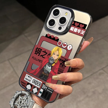 Anime Fullmetals Alchemists Phone Case for iPhone 17 Air 16 16e 15 14 Plus 13 12 11 Pro Max X Xs XR 8 Colorful Silver Hard Cover