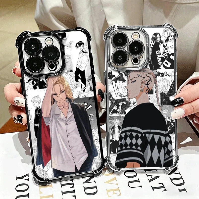 Tokyo Revengers Anime Plating Phone Case For iPhone 16 17 Pro Max Air 17E 16E 14 15 Plus 12 13 11 Anti-Fall Protection Cover