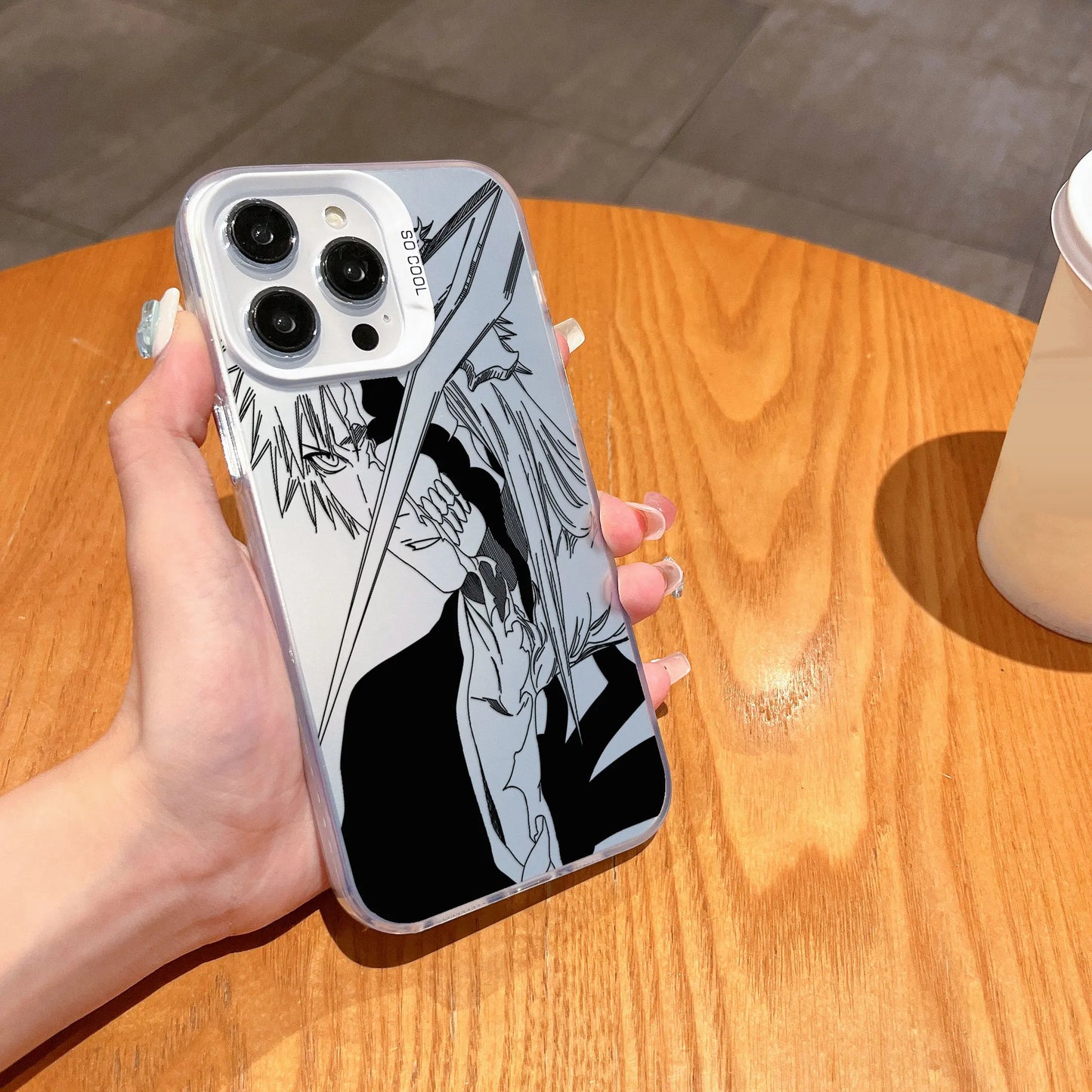 Black Anime Bleachs Kurosaki Ichigo Phone Case For iPhone 16 15 14 13 12 11 Pro Max X XR XSMAX 8 7 Plus Candy Matte Back Cover