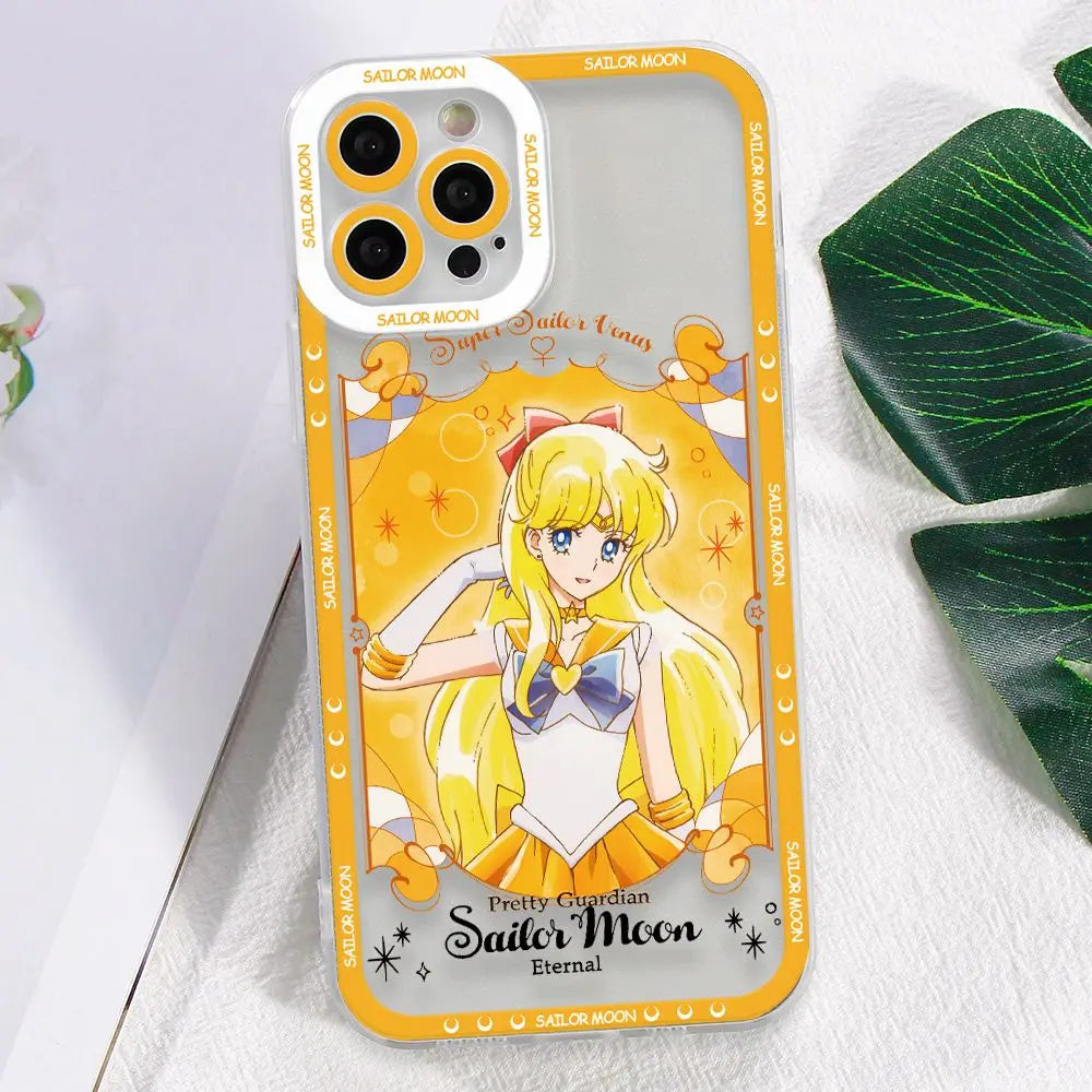 Sailors Moons Girl Phone Case for Apple iPhone 17 Air 16 15 14 Plus 13 12 11 Pro Max Border printing Soft Transparent Cover