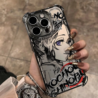 Anime Demons Slayers Plating Phone Case For iPhone 17 16e 16 15 14 13 12 11 Pro Max X XR XSMax 8 Mini Air Plus Anti-Fall Airabag