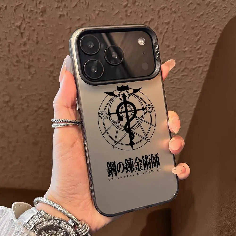 Phone Case F-Fullmetal Alchemist Logo For iPhone 17 16 15 14 13 12 11 Pro Max Black Purple Matte Laser Metallic Aurora Funda