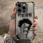 Hot Anime Jujutsu Kaisen Gojo Plating Phone Case For iPhone 16e 15 14 13 12 11 Pro Max X XR XSMax 7 8 6 Plus Anti-Fall Airabag
